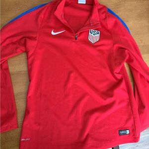 Nike Red USA Soccer Quarter-Zip Pullover